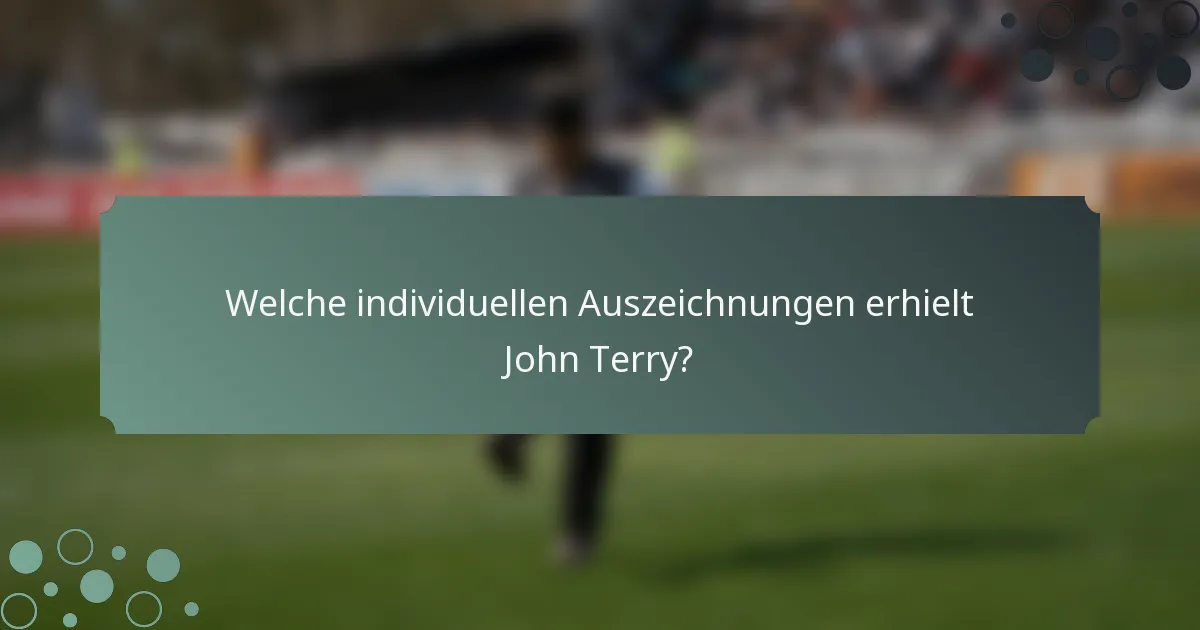 Welche individuellen Auszeichnungen erhielt John Terry?